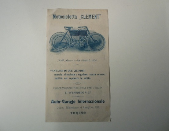 Motocicletta Clement, 3 Hp, motore a due cilindri